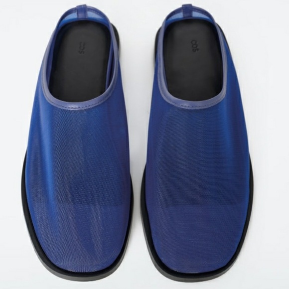 Blue Slip On Mesh Shoes